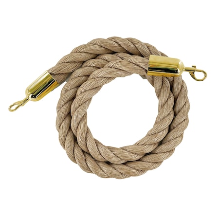Twisted Polyprop.Rope Hemp With Pol.Brass Snap Ends 8ft.Cotton Core